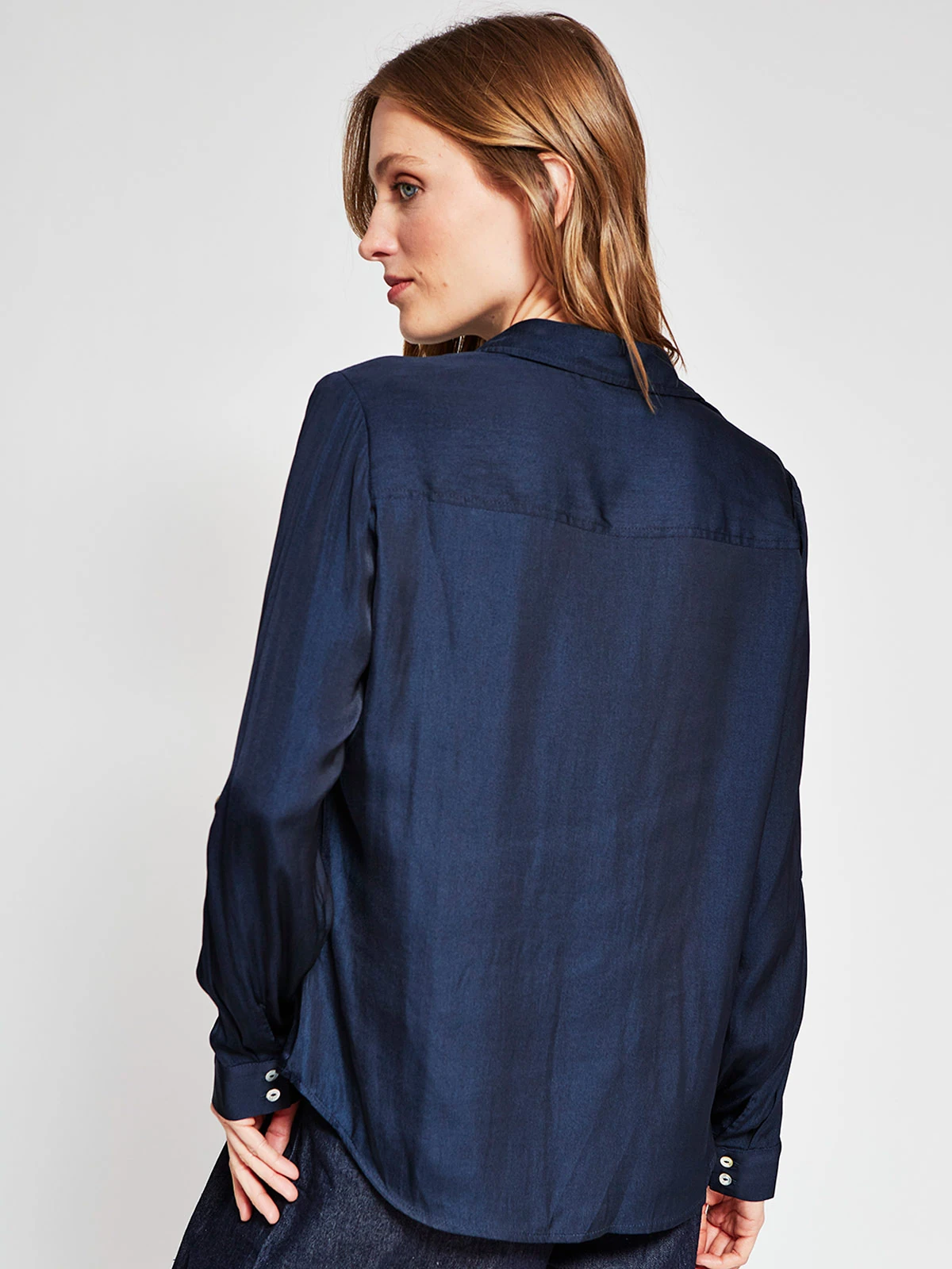 BLUSA MUJER CACHAREL CUELLO CAMISERO MANGA LARGA TEXTURADA - 3