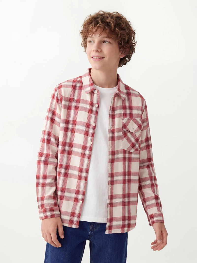 CAMISA NIÑO CLOUDBREAK ALGODÓN MANGA LARGA ESCOCESA - 1