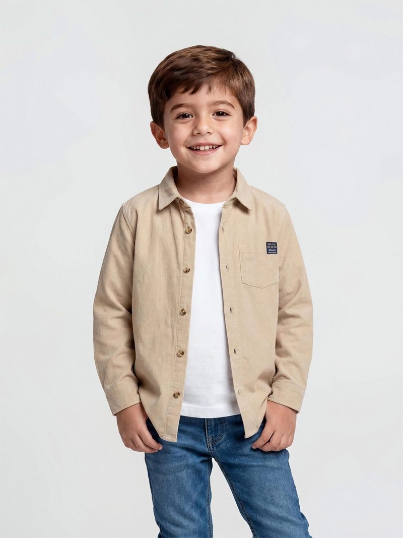 CAMISA NIÑO HARVEST ALGODÓN CUELLO CAMISERO MANGA LARGA - 1