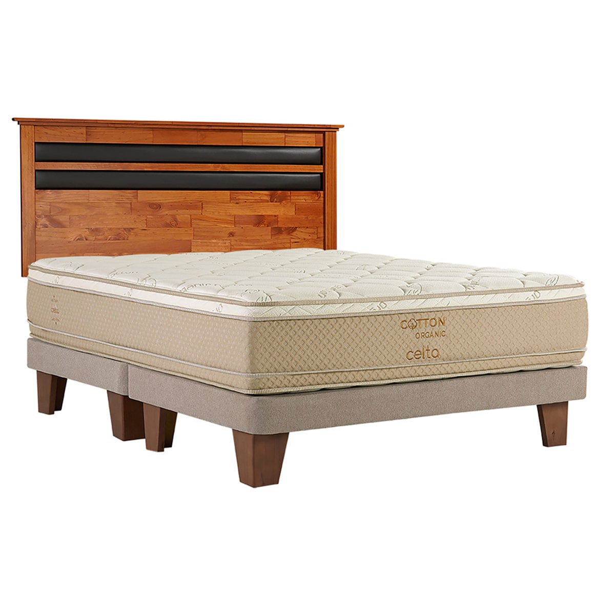 CAMA EUROPEA CELTA COTTON ORGANIC KING + RESPALDO MALLORCA - 1