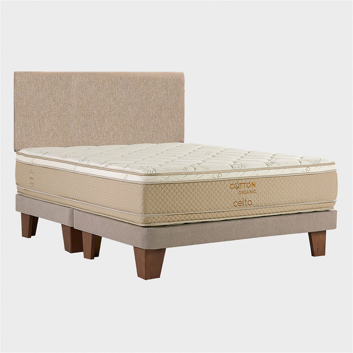 CAMA EUROPEA CELTA COTTON ORGANIC SÚPER KING + RESPALDO LISO N°6 XL - 1
