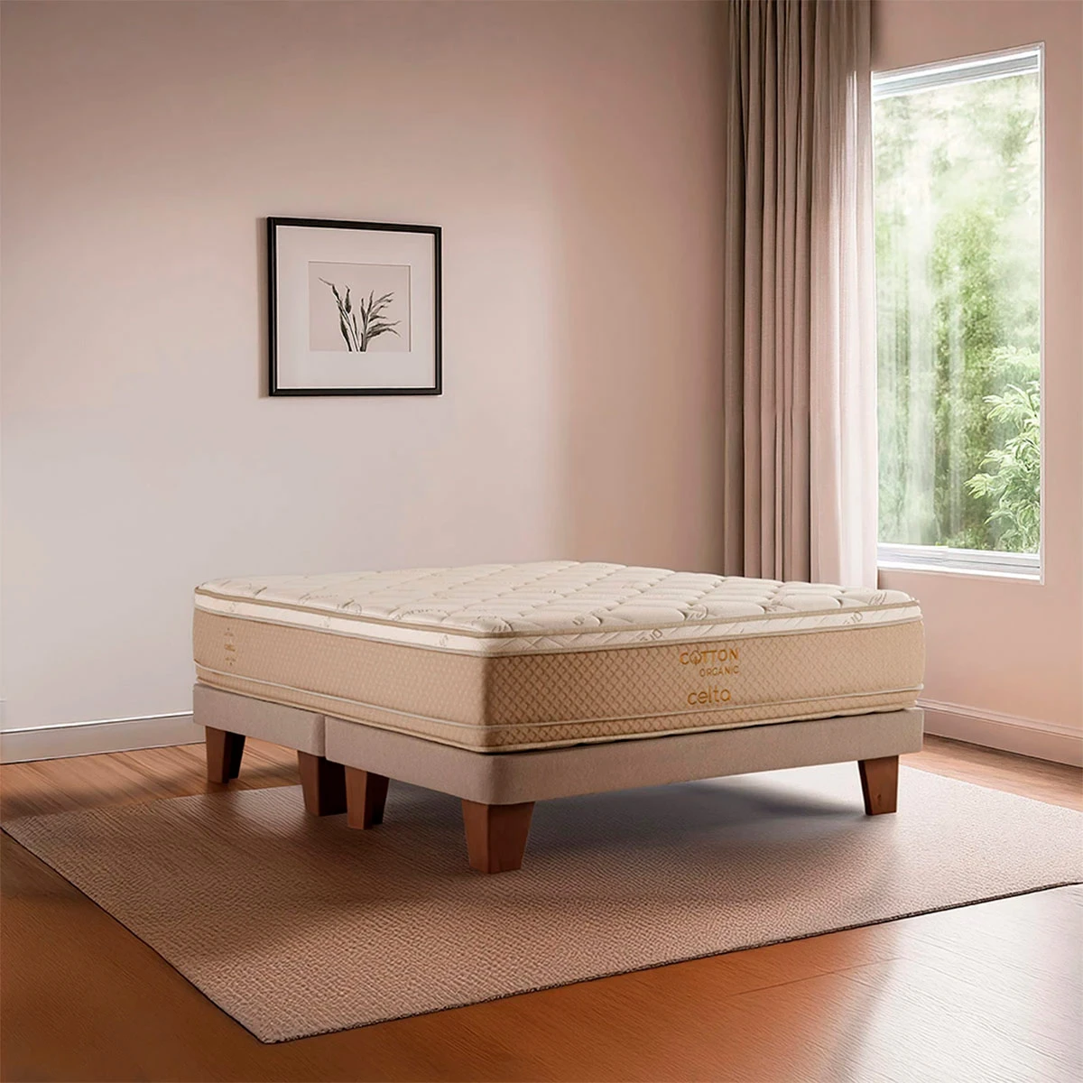 CAMA EUROPEA CELTA COTTON ORGANIC SÚPER KING + RESPALDO LISO N°6 XL - 4