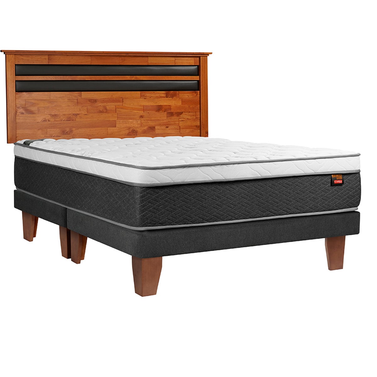CAMA EUROPEA CELTA EVEREST 2 PLAZAS + RESPALDO MALLORCA - 1