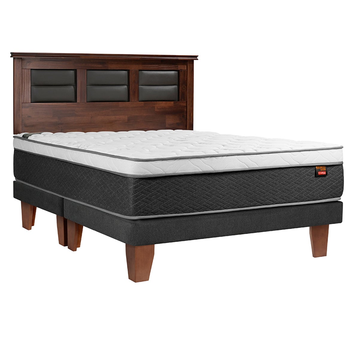 CAMA EUROPEA CELTA EVEREST 2 PLAZAS + RESPALDO VILLARREAL - 1