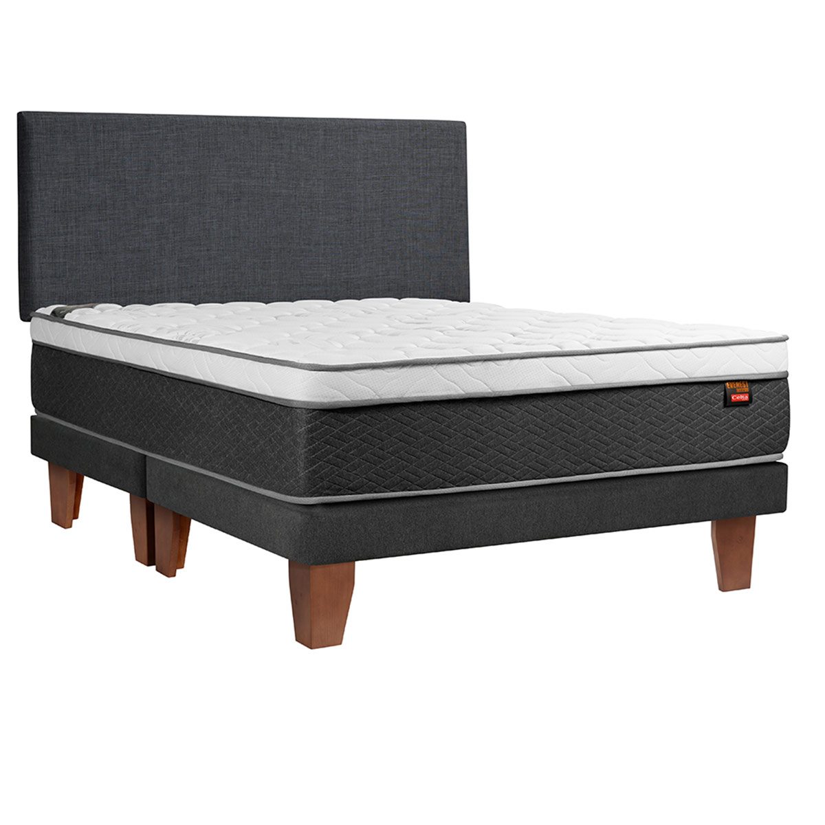 CAMA EUROPEA CELTA EVEREST SÚPER KING + RESPALDO LISO N°3 XL - 1