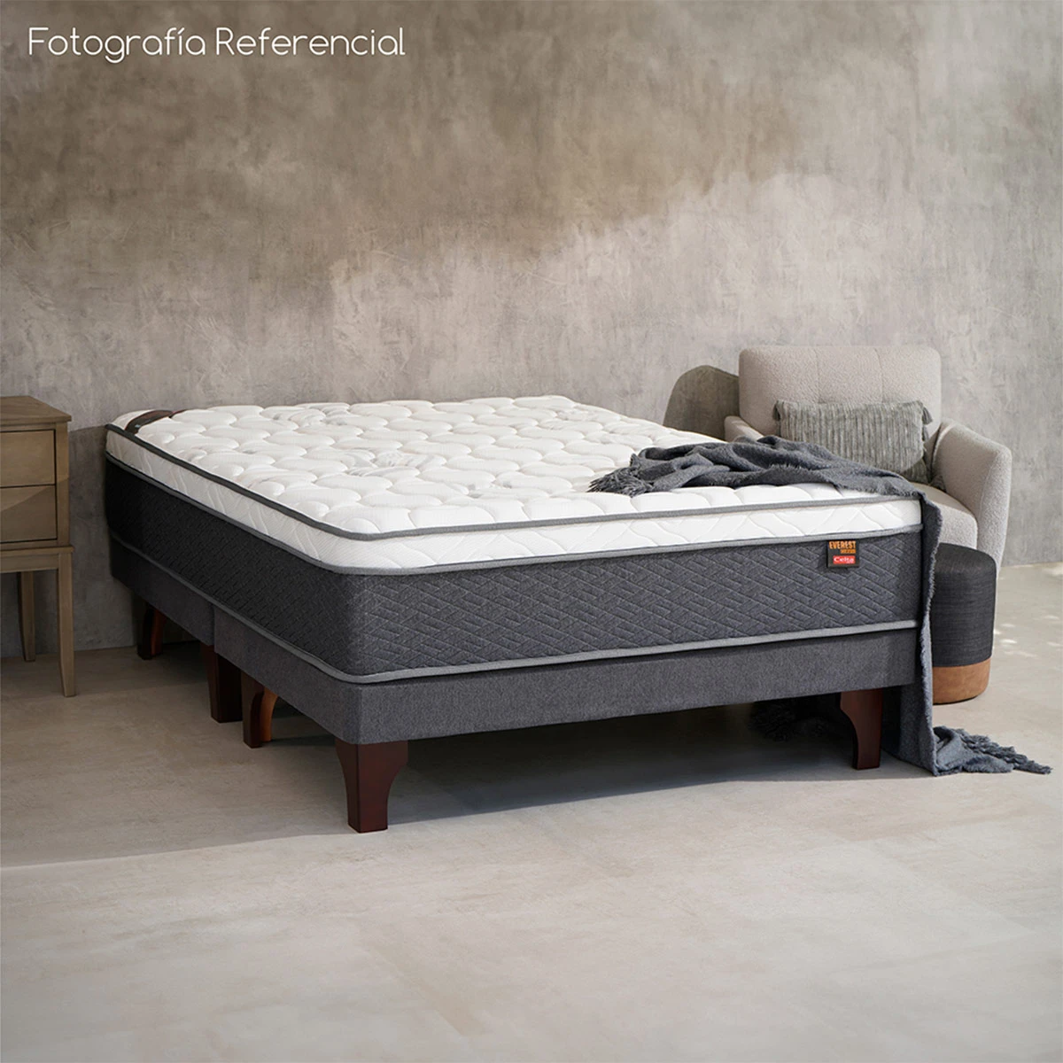 CAMA EUROPEA CELTA EVEREST SÚPER KING + RESPALDO LISO N°3 XL - 4