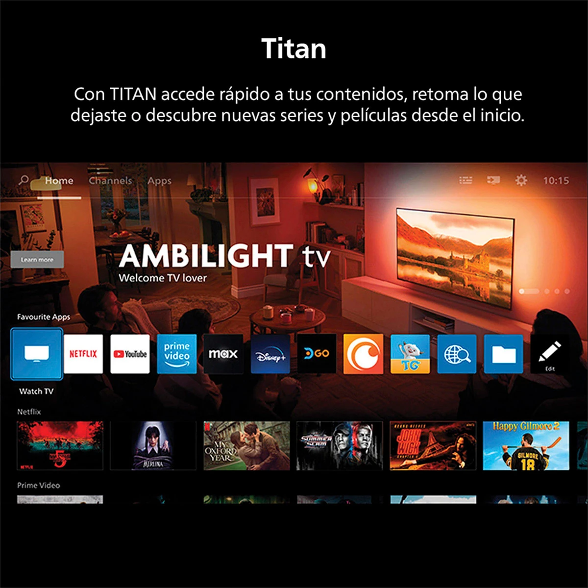 SMART TV PHILIPS QLED 4K UHD 55” AMBILIGHT 55PUD8250 Negro, foto 7