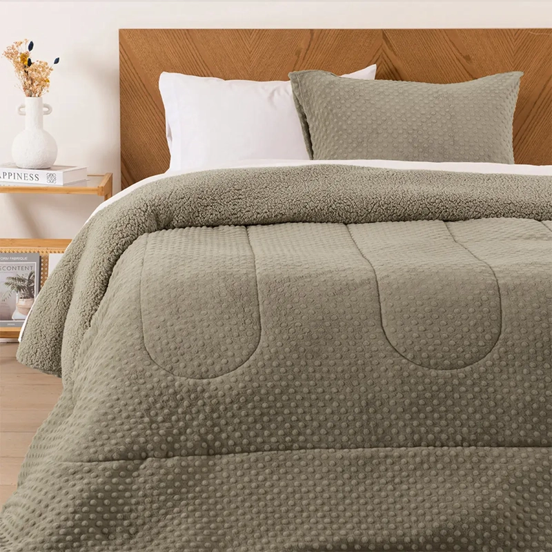 PLUMÓN MASHINI CORAL 3D SHERPA 1.5 PLAZAS VERDE - 1