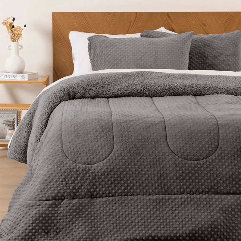 PLUMÓN MASHINI CORAL 3D SHERPA KING GRIS - 1