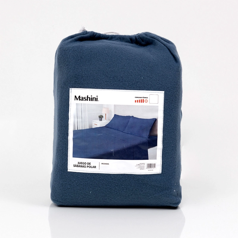 JUEGO DE SÁBANAS MASHINI POLAR LISA 2 PLAZAS AZUL - 5