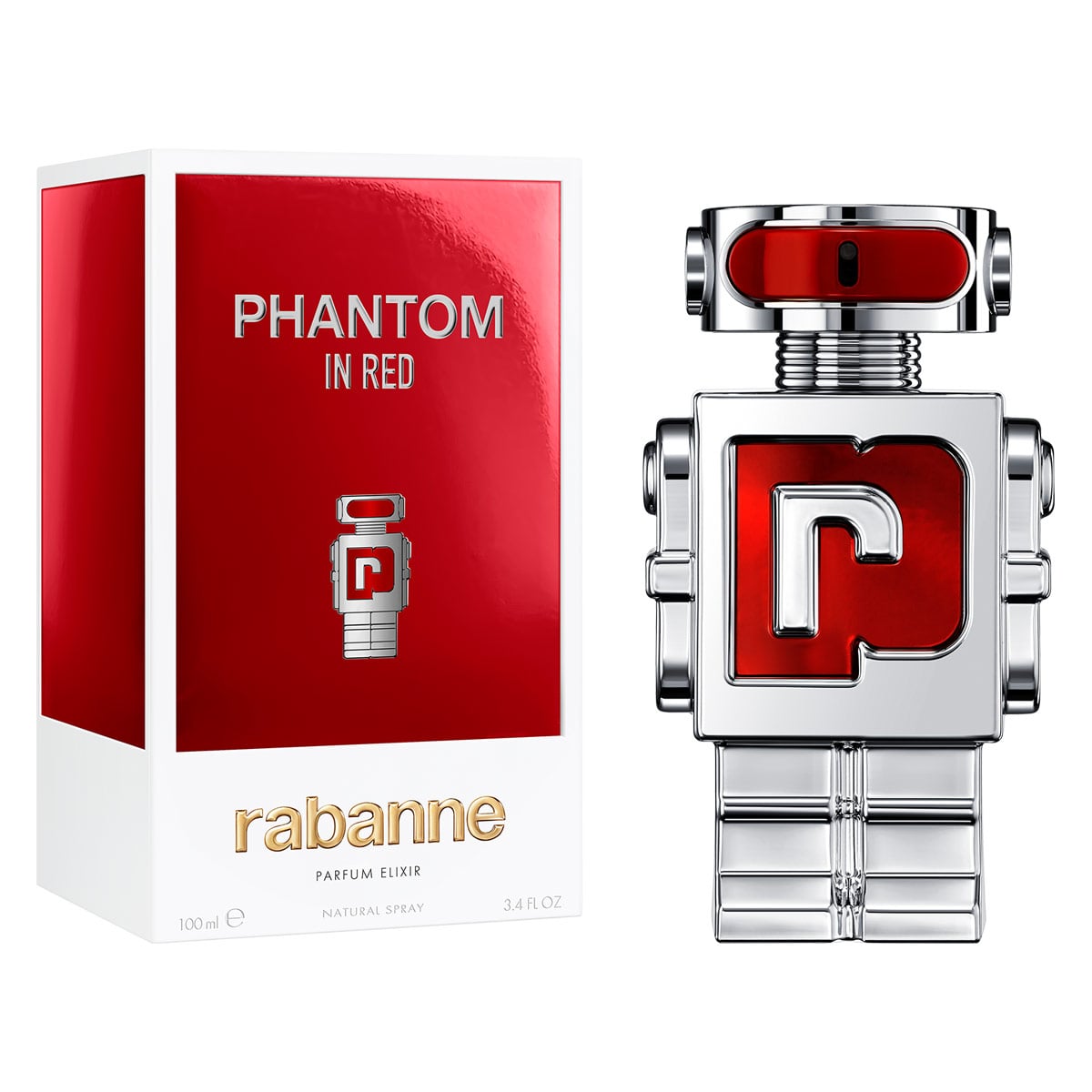 PERFUME HOMBRE RABANNE PHANTOM IN RED PARFUM ELIXIR RECARGABLE 100ML - 2