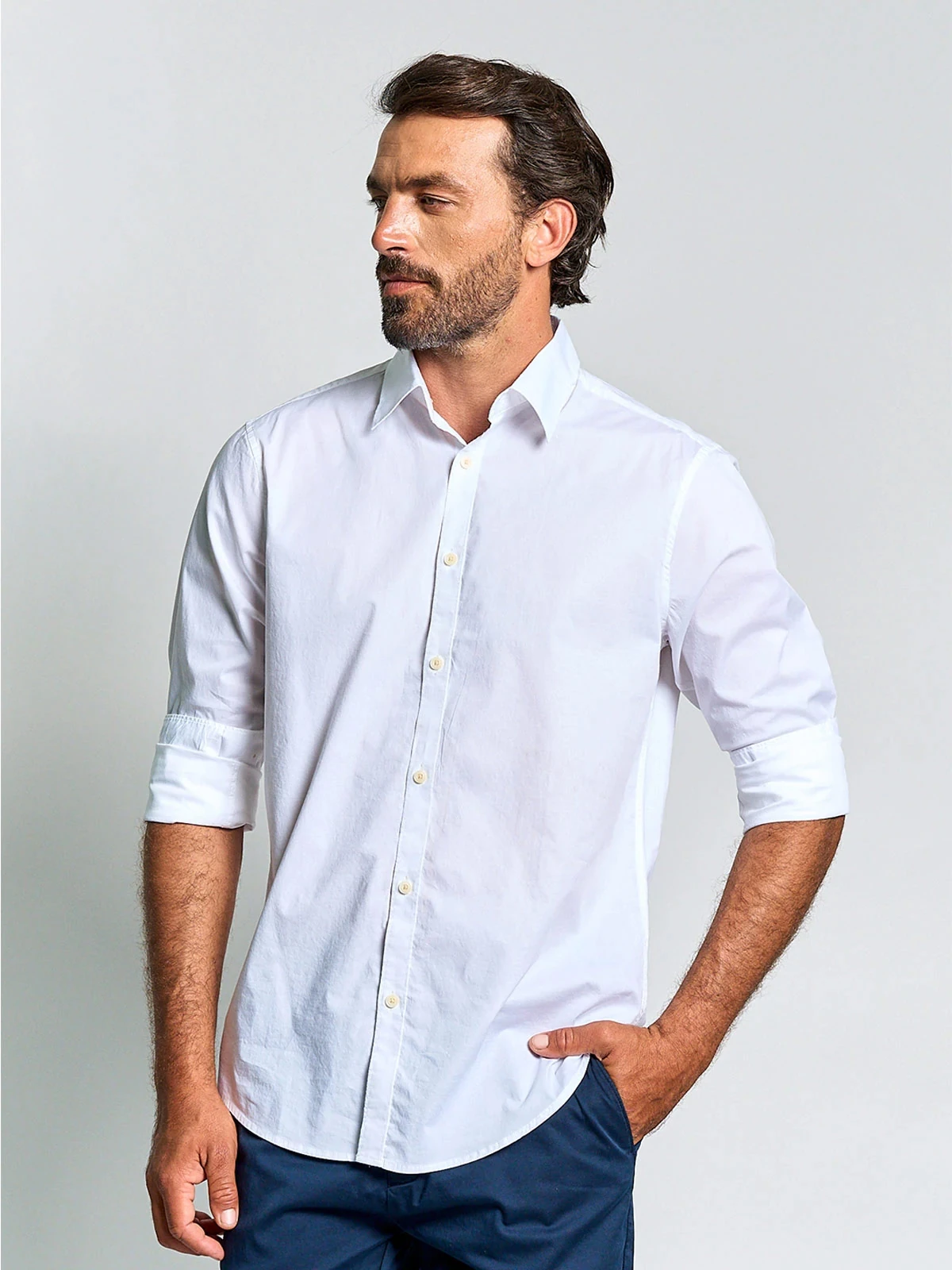 CAMISA HOMBRE SPAVALDI ALGODÓN MANGA LARGA POPLIN - 2