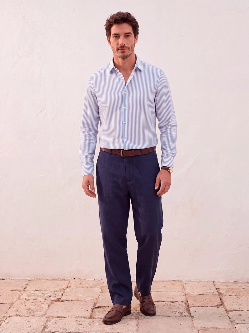 CAMISA HOMBRE SPAVALDI ALGODÓN MANGA LARGA LÍNEAS - 4