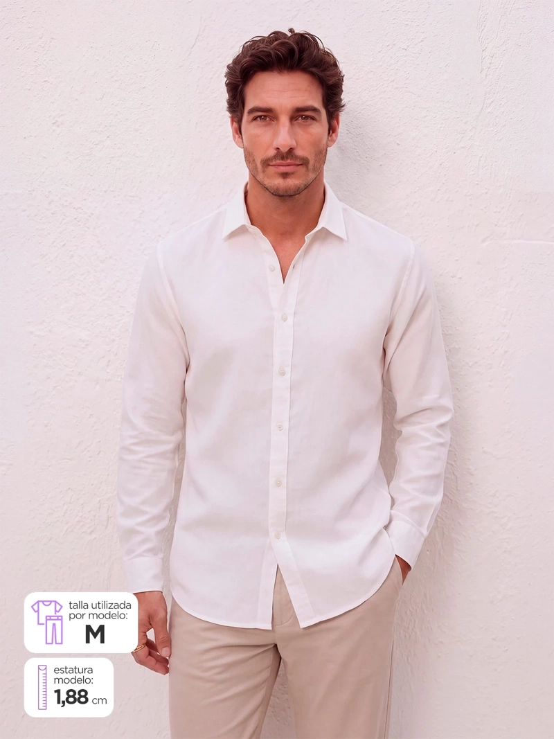 CAMISA HOMBRE SPAVALDI ALGODÓN MANGA LARGA - 1