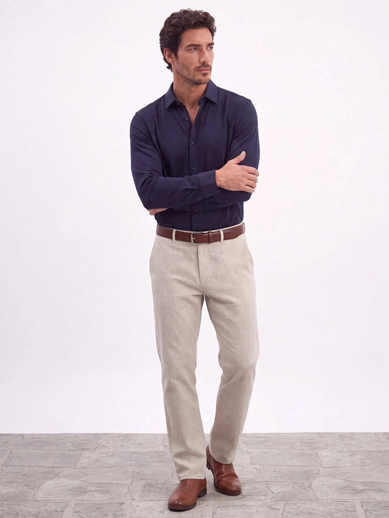 CAMISA HOMBRE SPAVALDI ALGODÓN MANGA LARGA - 4