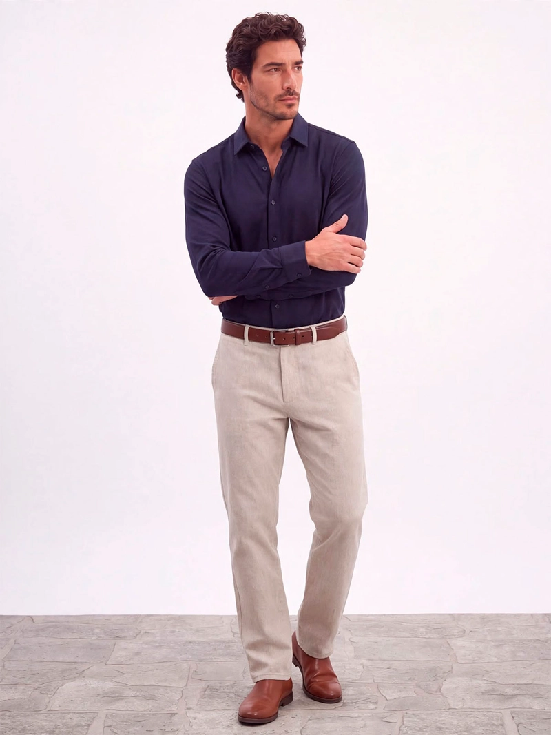 CAMISA HOMBRE SPAVALDI ALGODÓN MANGA LARGA - 4