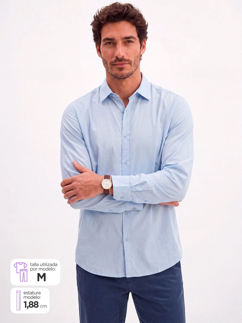 CAMISA HOMBRE SPAVALDI ALGODÓN MANGA LARGA