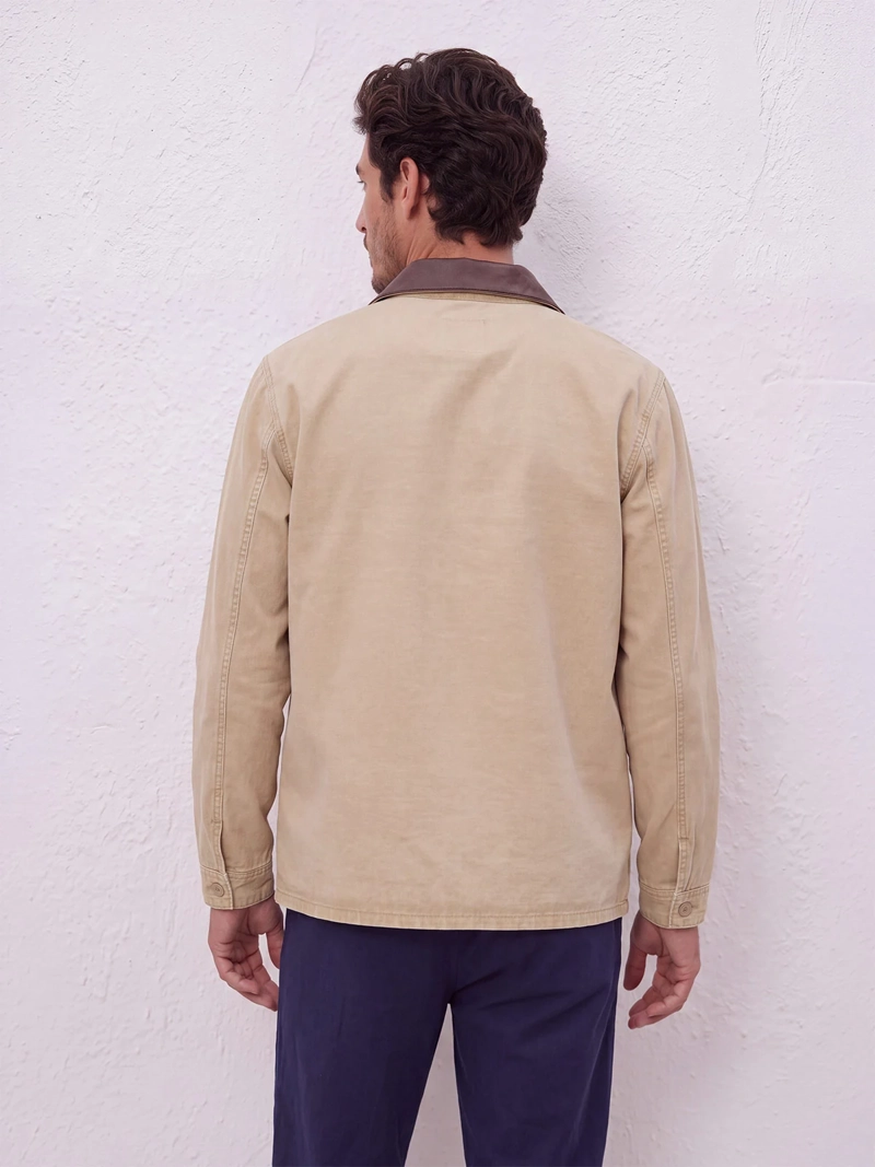 CHAQUETA HOMBRE SPAVALDI ALGODÓN CUELLO EN CONTRASTE - 2