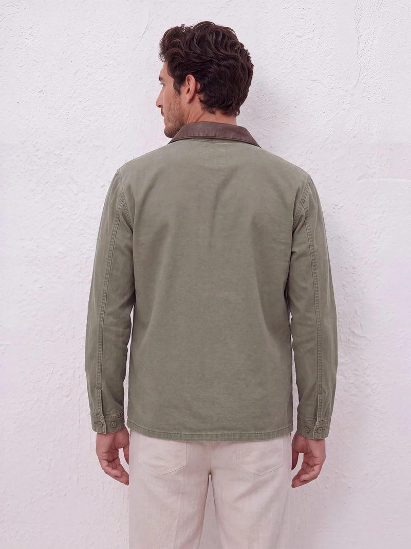 CHAQUETA HOMBRE SPAVALDI ALGODÓN CUELLO EN CONTRASTE - 2