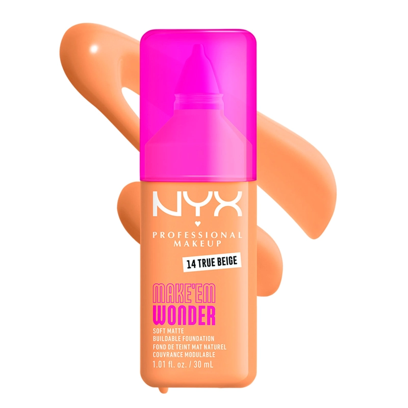 BASE MAQUILLAJE NYX MAKE EM WONDER TRUE BEIGE 30ML - 5