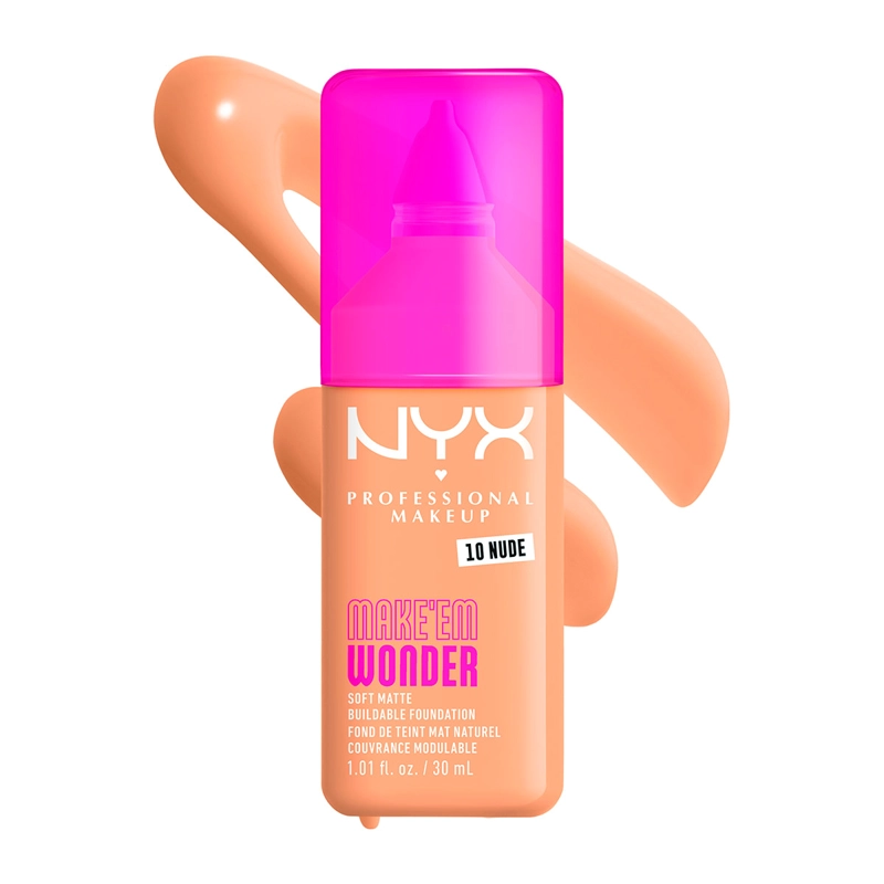 BASE MAQUILLAJE NYX MAKE EM WONDER NUDE 30ML - 5