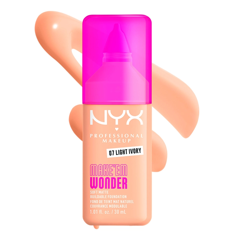 BASE MAQUILLAJE NYX MAKE EM WONDER LIGHT IVORY 30ML - 5