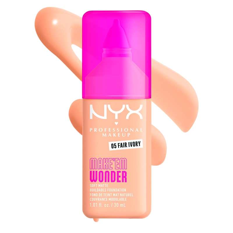 BASE MAQUILLAJE NYX MAKE EM WONDER FAIR IVORY 30ML - 5