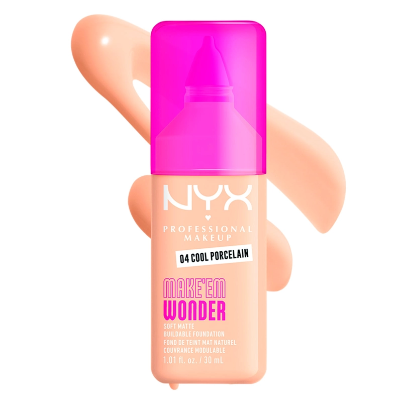 BASE MAQUILLAJE NYX MAKE EM WONDER COOL PORCELAIN 30ML - 5