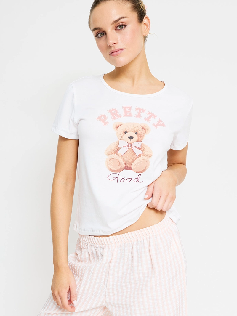 PIJAMA MUJER INDEX MANGA CORTA PANTALÓN WAFFLE - 4
