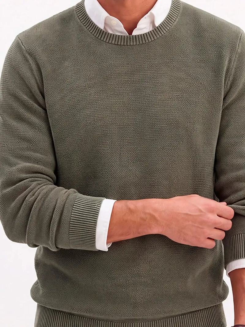 SWEATER HOMBRE SPAVALDI ALGODÓN TEXTURAS - 3