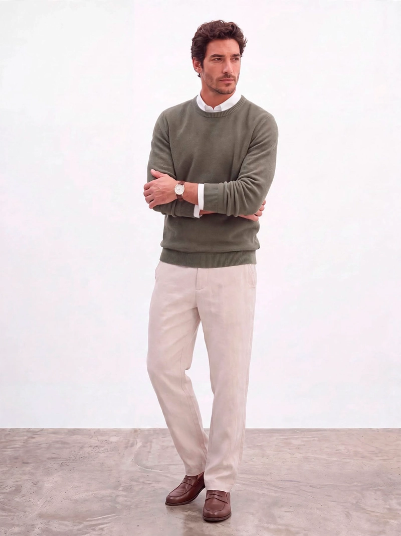SWEATER HOMBRE SPAVALDI ALGODÓN TEXTURAS - 4