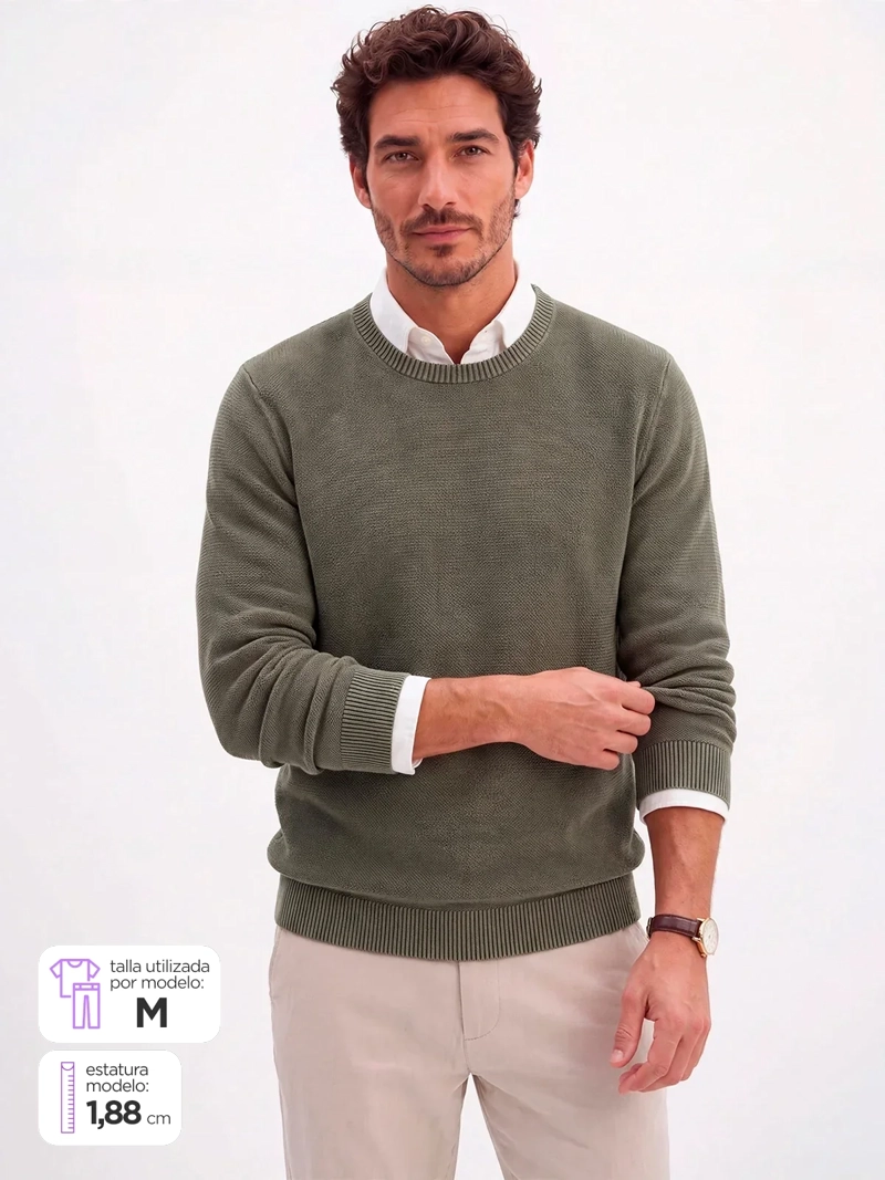SWEATER HOMBRE SPAVALDI ALGODÓN TEXTURAS