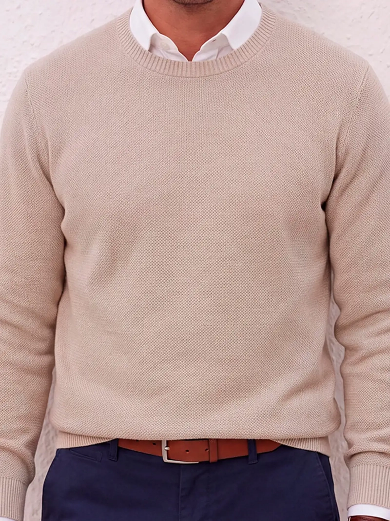 SWEATER HOMBRE SPAVALDI ALGODÓN TEXTURAS - 3