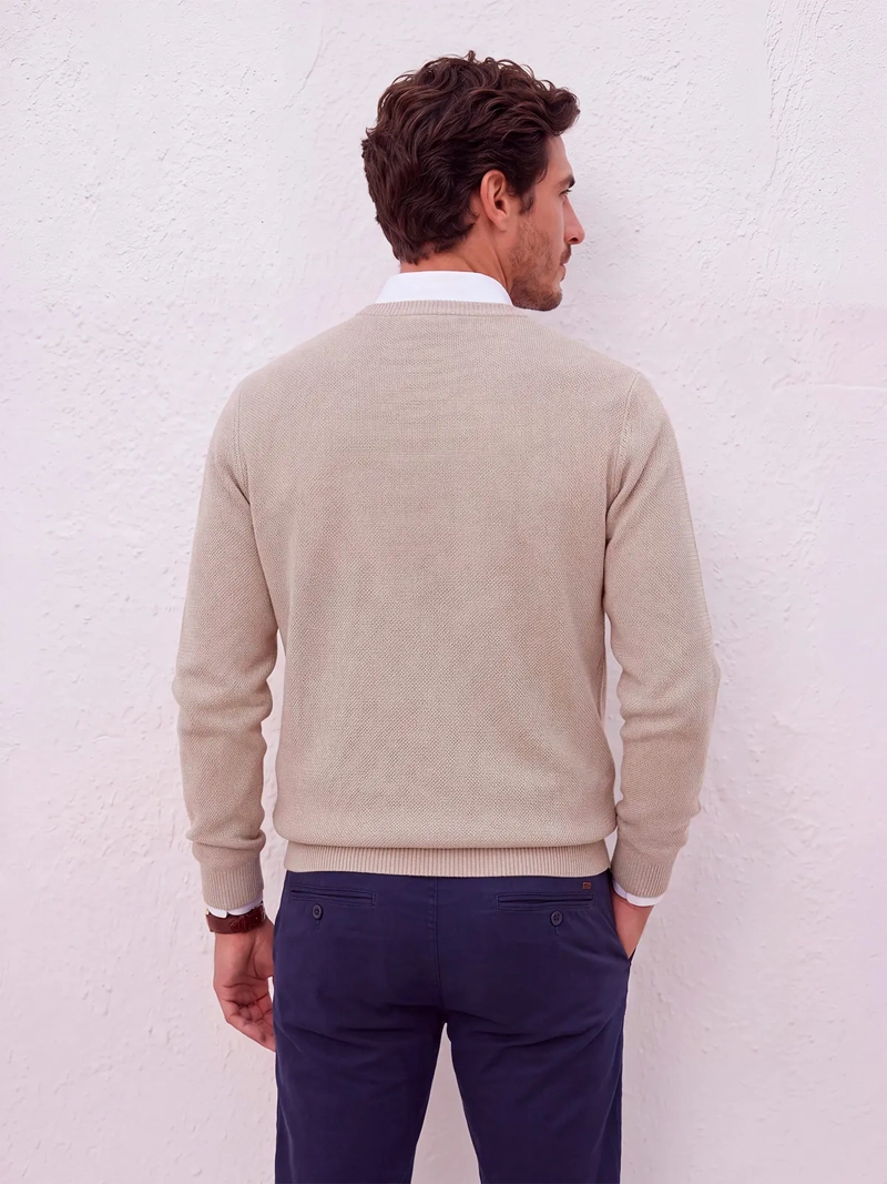 SWEATER HOMBRE SPAVALDI ALGODÓN TEXTURAS - 2