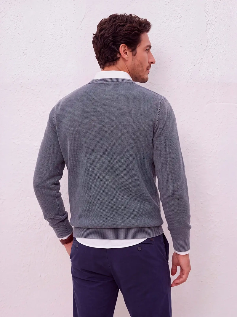 SWEATER HOMBRE SPAVALDI ALGODÓN TEXTURAS - 2