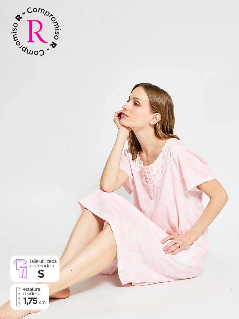 CAMISA MUJER AZIZ ALGODÓN MANGA CORTA