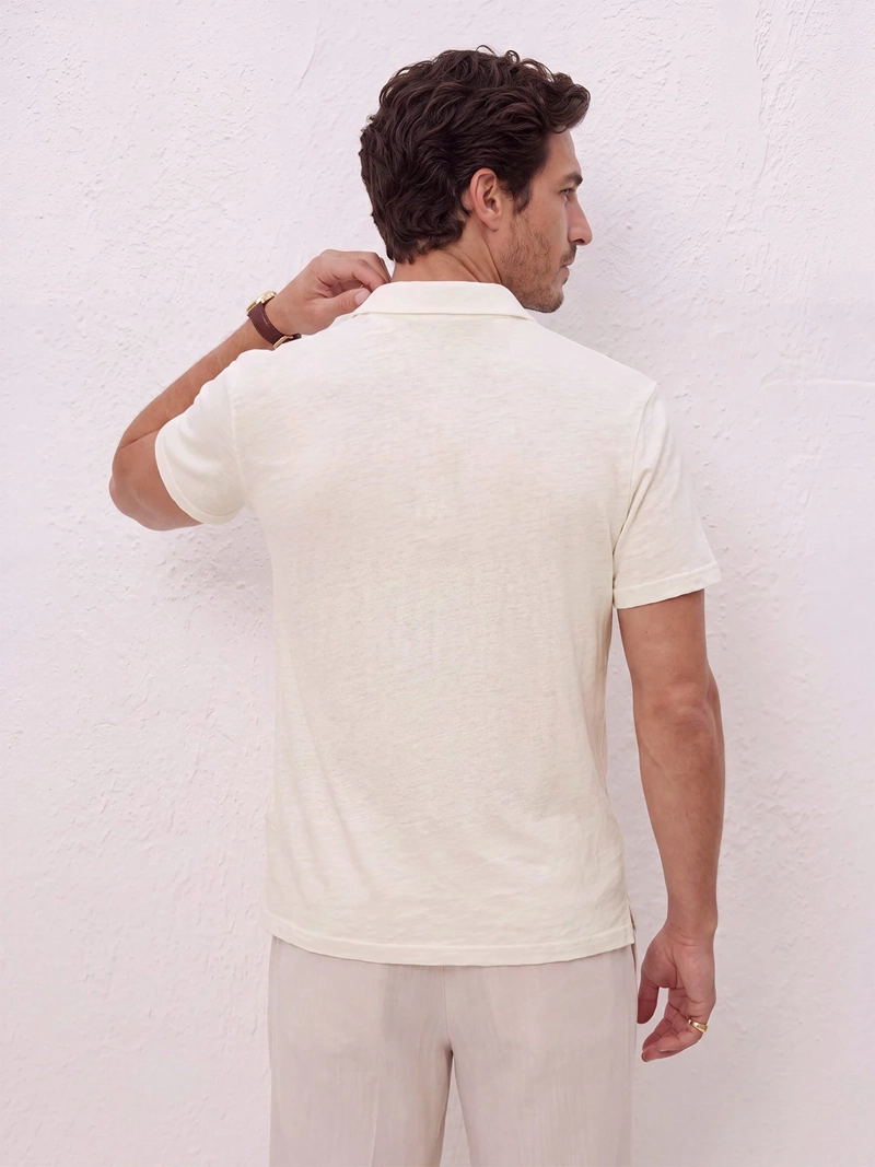 POLERA HOMBRE SPAVALDI LINO CUELLO POLO - 2