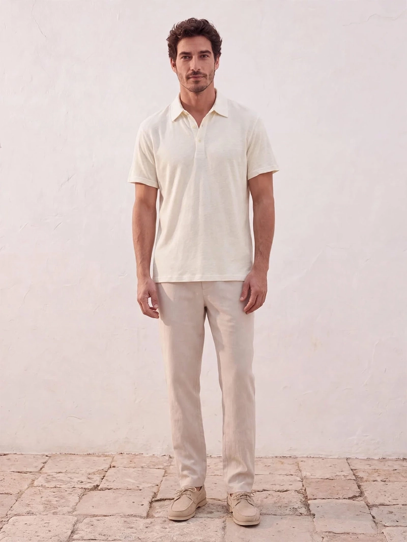 POLERA HOMBRE SPAVALDI LINO CUELLO POLO - 4