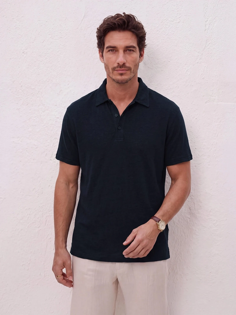 POLERA HOMBRE SPAVALDI LINO CUELLO POLO - 1