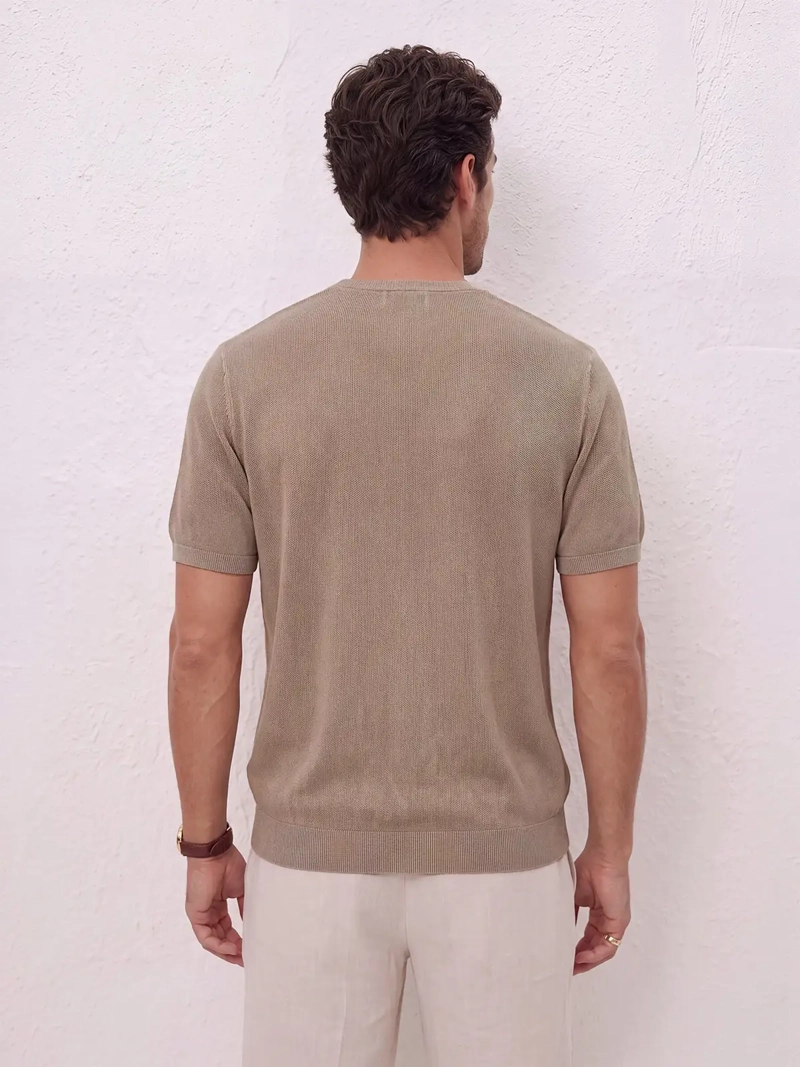 POLERA HOMBRE SPAVALDI ALGODÓN CUELLO REDONDO TEXTURA - 2