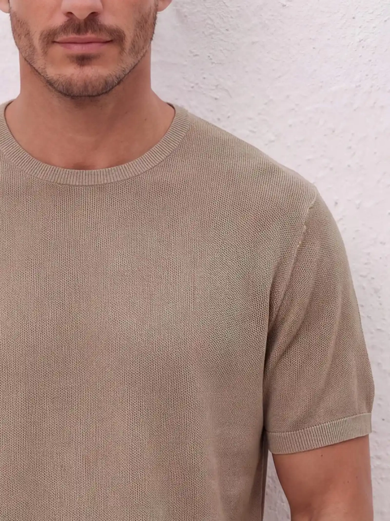 POLERA HOMBRE SPAVALDI ALGODÓN CUELLO REDONDO TEXTURA - 3