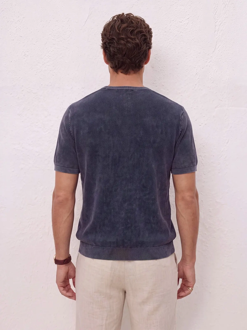 POLERA HOMBRE SPAVALDI ALGODÓN CUELLO REDONDO TEXTURA - 2