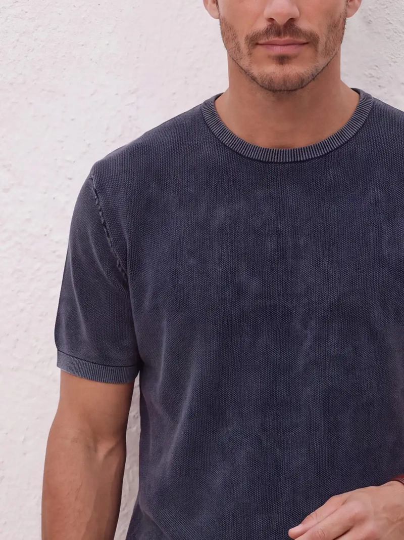 POLERA HOMBRE SPAVALDI ALGODÓN CUELLO REDONDO TEXTURA - 3