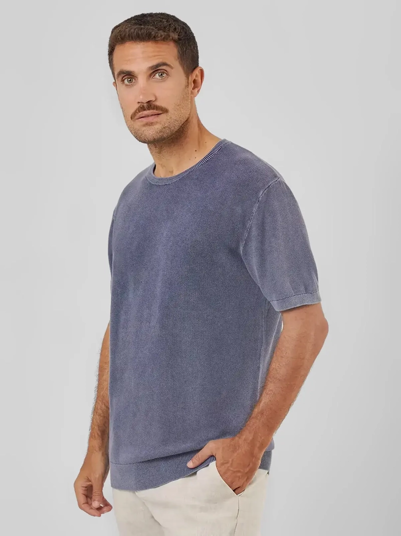 POLERA HOMBRE SPAVALDI ALGODÓN CUELLO REDONDO TEXTURA - 3