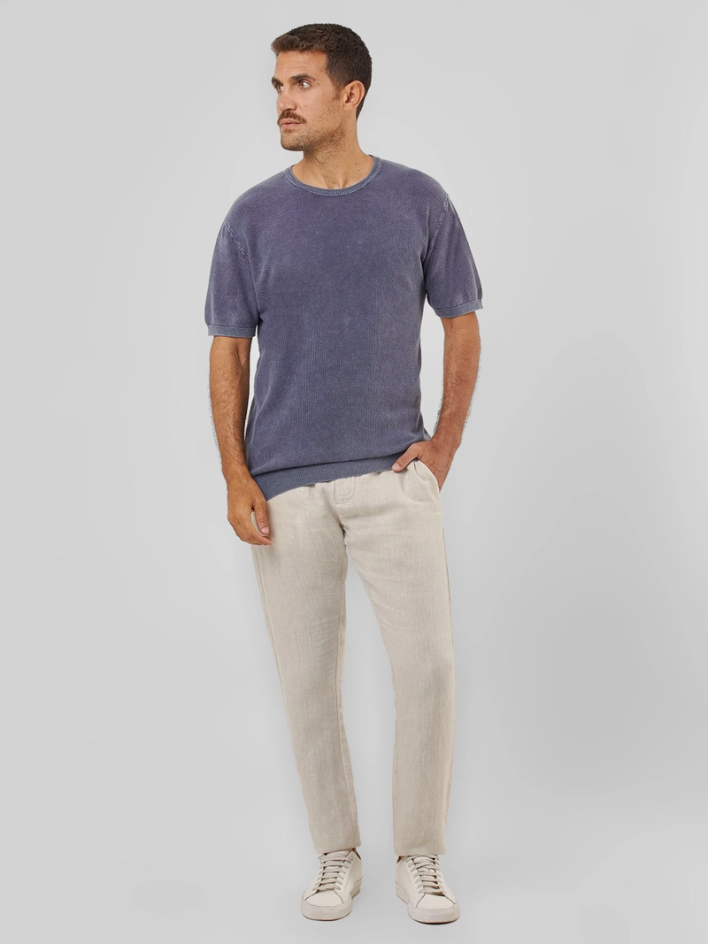 POLERA HOMBRE SPAVALDI ALGODÓN CUELLO REDONDO TEXTURA - 5
