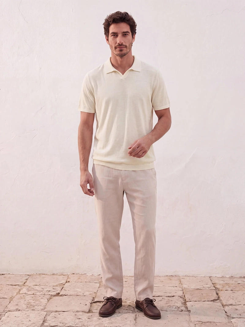 POLERA HOMBRE SPAVALDI LINO CUELLO CAMISERO - 4