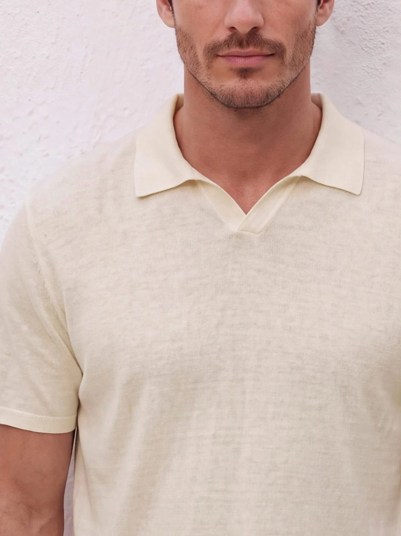 POLERA HOMBRE SPAVALDI LINO CUELLO CAMISERO - 3