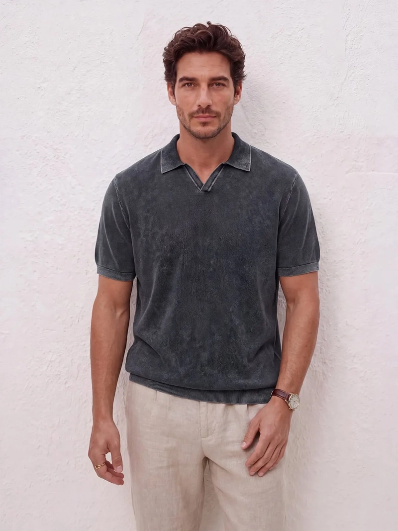 POLERA HOMBRE SPAVALDI ALGODÓN CUELLO CAMISERO