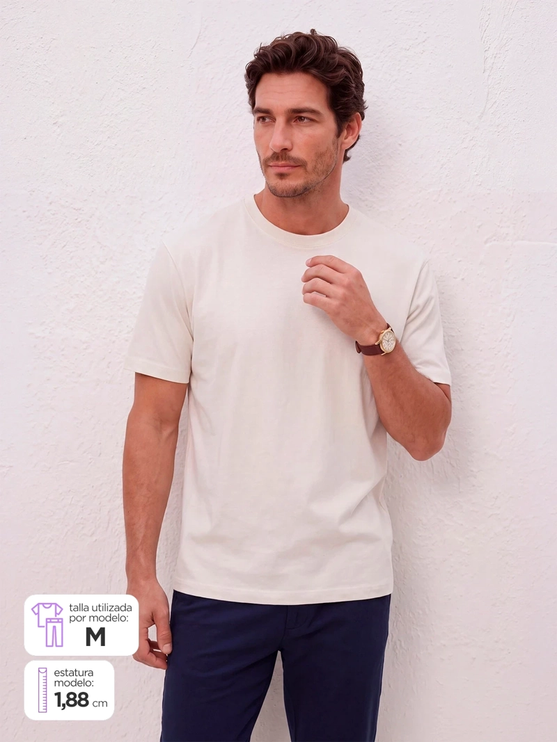POLERA HOMBRE SPAVALDI ALGODÓN MANGA CORTA