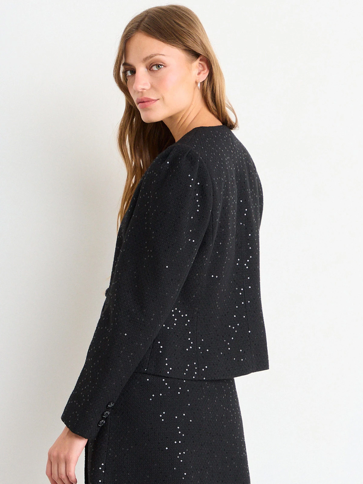 BLAZER MUJER IO TWEED SIN SOLAPA BOTONES - 4